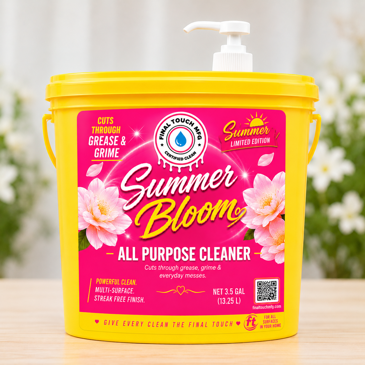 Summer Bloom All Purpose Cleaner 3.5 gallon bucket with white pump